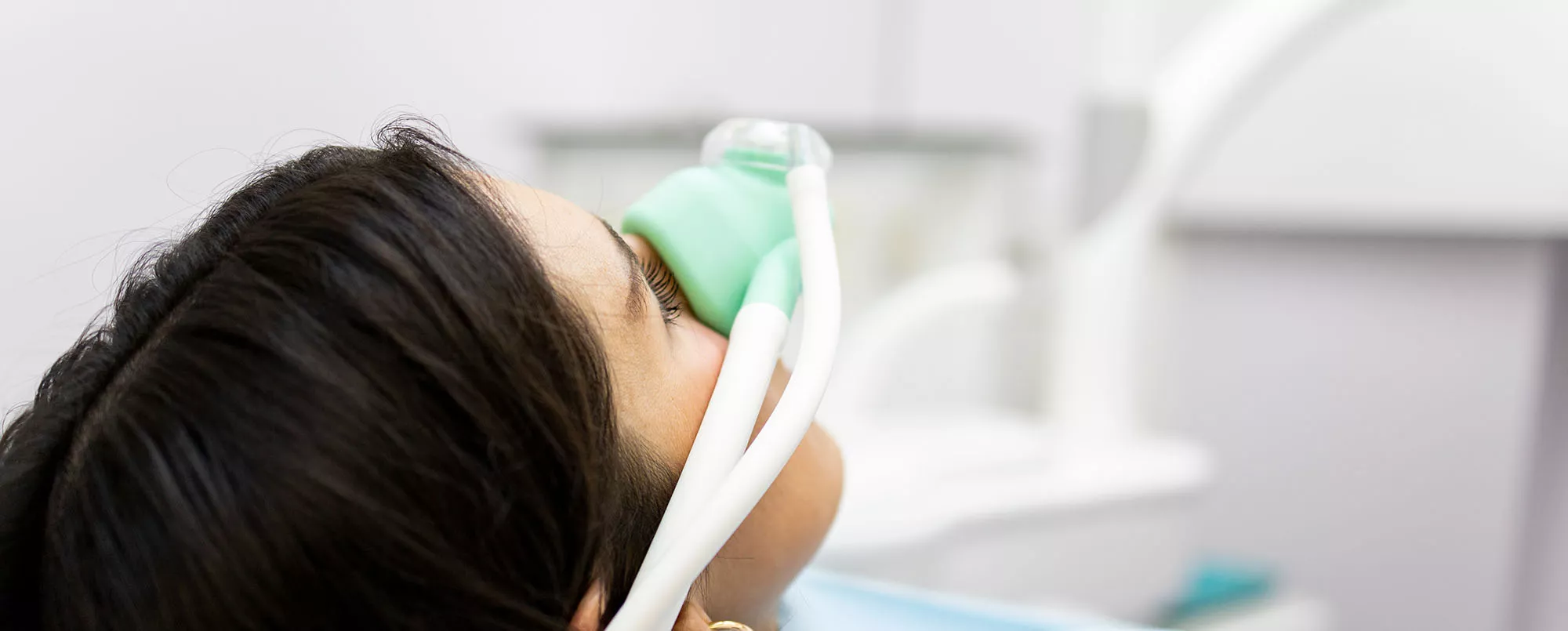 Patient undergoing dental procedure